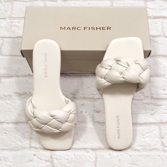LAST ONE❗MARC FISHER Folier Braided Fresh Ivory Sandals - Picture 8 of 8